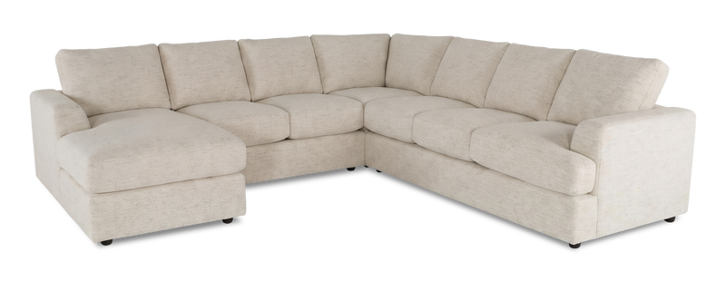 Made in Canada Customizable Sofa Lab Curve 4-Piece Left-Facing Sectional with Chaise - Chenille White