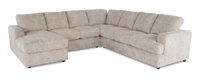 Made in Canada Customizable Sofa Lab Curve 4-Piece Left-Facing Sectional with Chaise - Plush Parchment 