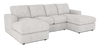 Made in Canada Customizable Sofa Lab Curve Fabric Double Chaise Sectional - Plush Oyster