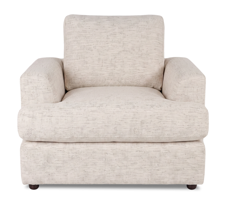 Made in Canada Customizable Sofa Lab Curve 40\" Fabric Chair – Chenille White