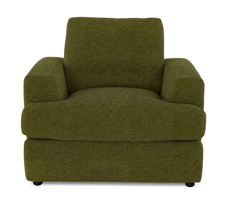 Made in Canada Customizable Sofa Lab Curve 40\" Fabric Chair – Chenille Moss