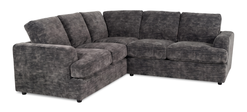 Made in Canada Customizable Sofa Lab Curve 2-Piece Fabric Sectional - Plush Charcoal 