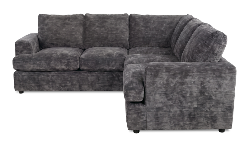Made in Canada Customizable Sofa Lab Curve 2-Piece Fabric Sectional - Plush Charcoal 