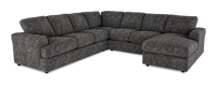 Made in Canada Customizable Sofa Lab Curve 4-Piece Right-Facing Sectional with Chaise - Plush Charcoal
