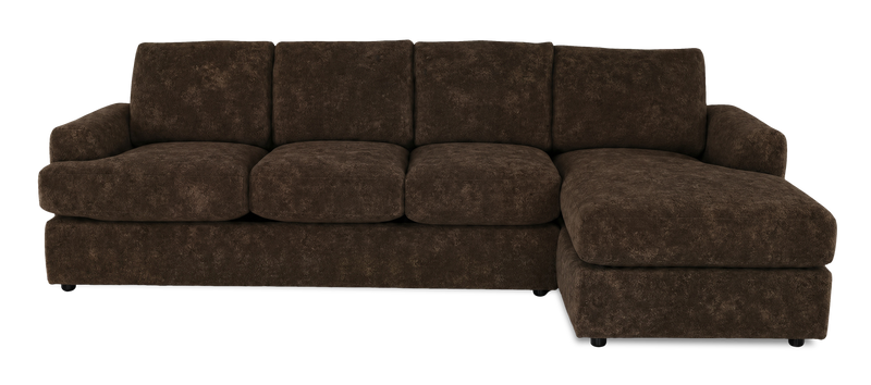 Made in Canada Customizable Sofa Lab Curve Fabric Right-Facing Sofabed Sectional - Plush Chocolate