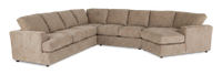 Made in Canada Customizable Sofa Lab Curve 4-Piece Right-Facing Sectional with Cuddler - Chenille Praline 