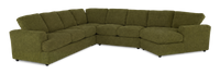 Made in Canada Customizable Sofa Lab Curve 4-Piece Right-Facing Sectional with Cuddler - Chenille Moss 