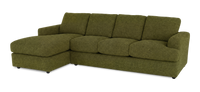 Made in Canada Customizable Sofa Lab Curve Left-Facing Fabric Sofa Chaise  – Chenille Moss 