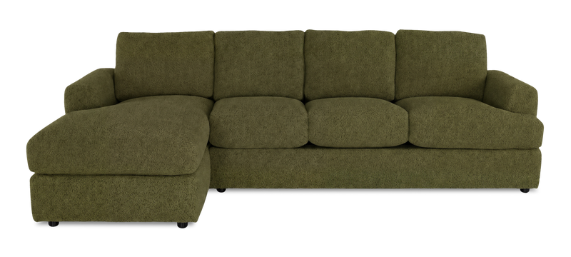 Made in Canada Customizable Sofa Lab Curve Left-Facing Fabric Sofa Chaise  – Chenille Moss