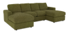 Made in Canada Customizable Sofa Lab Curve Fabric Double Chaise Sectional - Chenille Moss | Sofa sectionnel avec deux fauteuils longs personnalisable Curve de Sofa Lab fabriqué au Canada en tissu - Chenille Moss