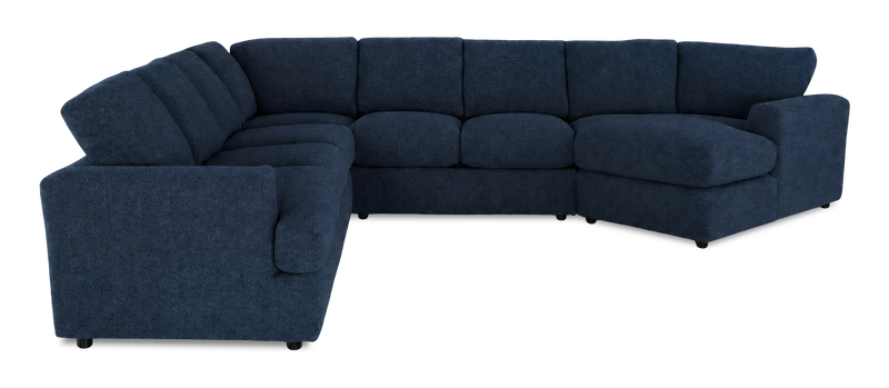 Made in Canada Customizable Sofa Lab Curve 4-Piece Right-Facing Sectional with Cuddler - Chenille Pacific