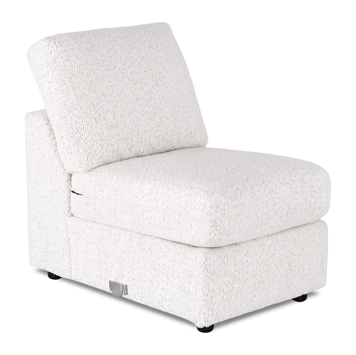Made in Canada Customizable Sofa Lab Curve 24\" Armless Fabric Chair – Teddy Snow