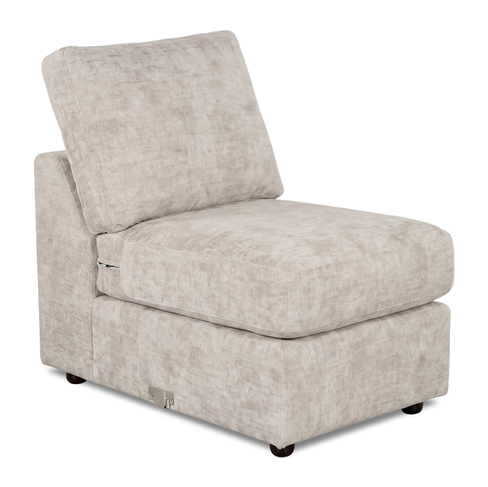 Made in Canada Customizable Sofa Lab Curve 24\" Armless Fabric Chair – Plush Parchment