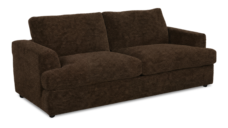 Made in Canada Customizable Sofa Lab Curve 88\" Fabric Sofa Bed - Plush Chocolate