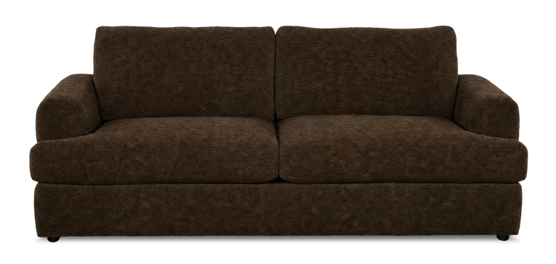Made in Canada Customizable Sofa Lab Curve 88\" Fabric Sofa Bed - Plush Chocolate