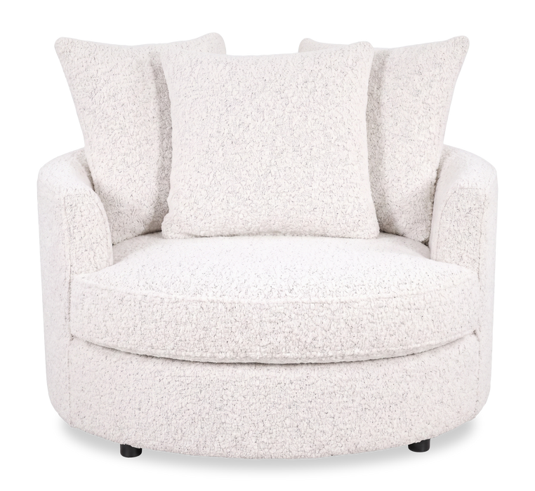 Made in Canada Sofa Lab Customizable Cuddler 48\" Fabric Accent Chair – Teddy Snow