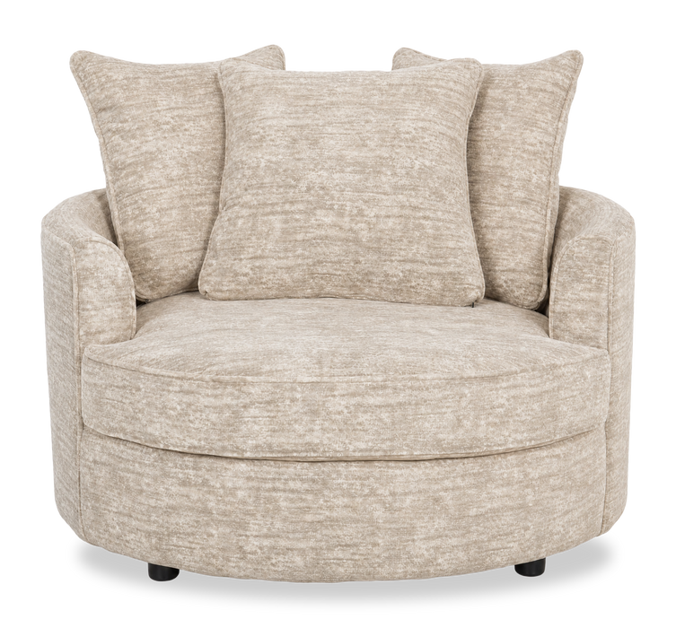 Made in Canada Sofa Lab Customizable Cuddler 48\" Fabric Accent Chair – Plush Parchment 