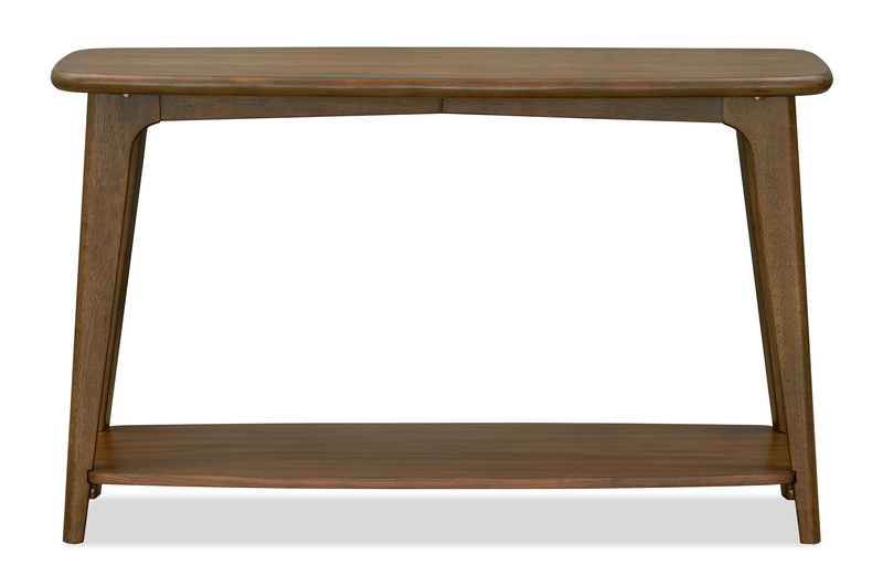 Deco 48” Modern Oval Sofa Table with Shelf - Walnut