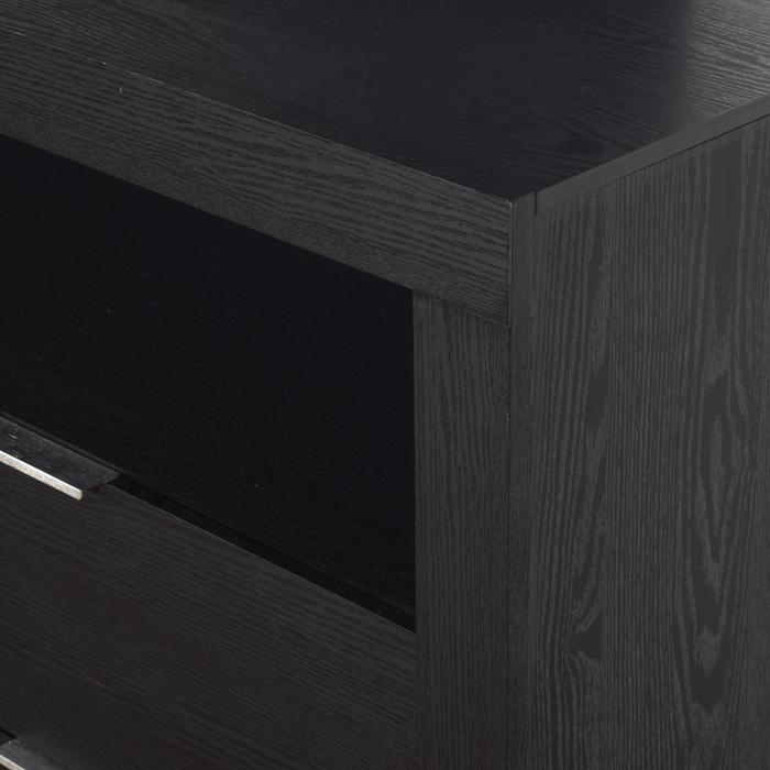 Delta Bedroom 4-Drawer Dresser with Storage Shelf, 57\"W x 33\"H - Black