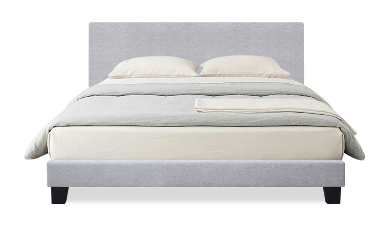 Delta Upholstered Bed in Grey Polyester Fabric - King Size