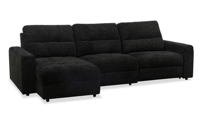Scott Living Elevate Modular 3-Piece Left-Facing Chenille Fabric Power Reclining and Sliding Sectional - Ebony | Sofa sectionnel modulaire à coulissement et inclinaison électriques de gauche Elevate de Scott Living 3 pièces en tissu de chenille - Ebony