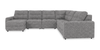 Scott Living Elevate Modular 6-Piece Left-Facing Chenille Fabric Power Reclining and Sliding Sectional - Grey | Sofa sectionnel modulaire à coulissement et inclinaison électriques de gauche Elevate de Scott Living 6 pièces en tissu de chenille - gris