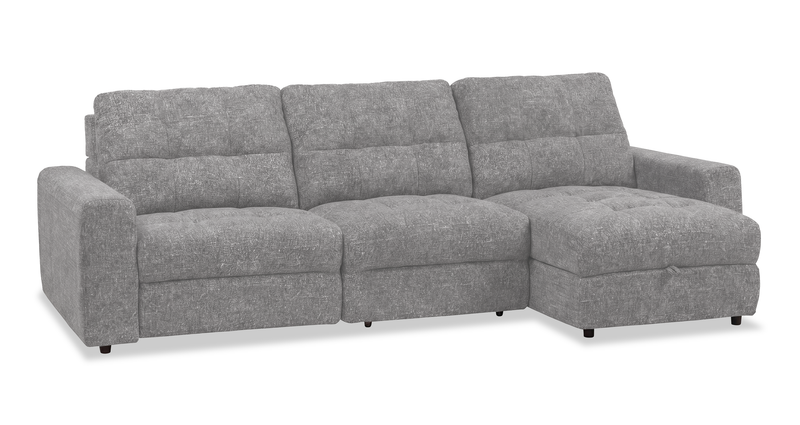 Scott Living Elevate Modular 3-Piece Right-Facing Chenille Fabric Power Reclining and Sliding Sectional - Grey