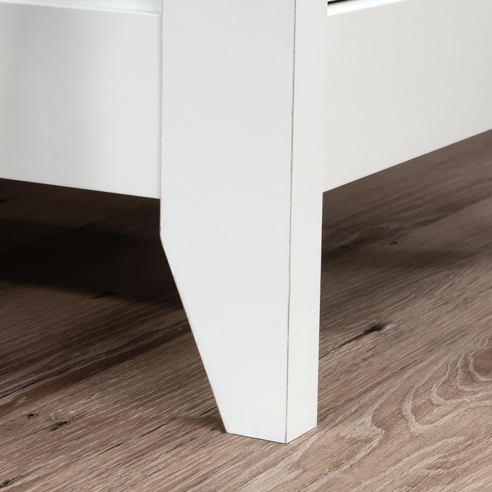Ellery 59.06\" L-Shaped Office Desk with Cable Management – Soft White