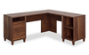 Ellen 65.12\" L-Shaped Office Desk with Cable Management – Grand Walnut