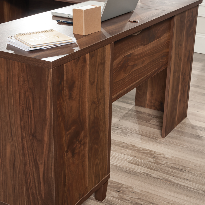 Ellen 65.12\" L-Shaped Office Desk with Cable Management – Grand Walnut
