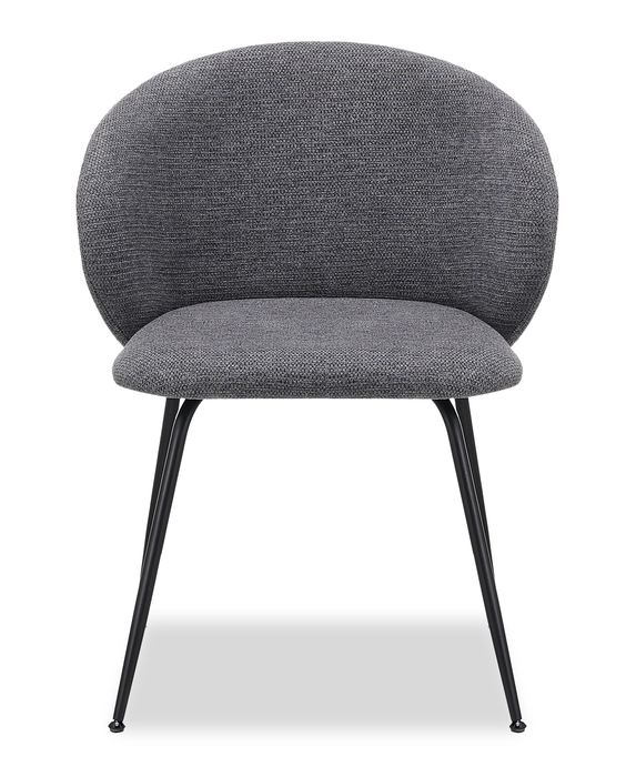 Evita Dining Chair with Cushion Fabric Seat & Back, Metal – Grey