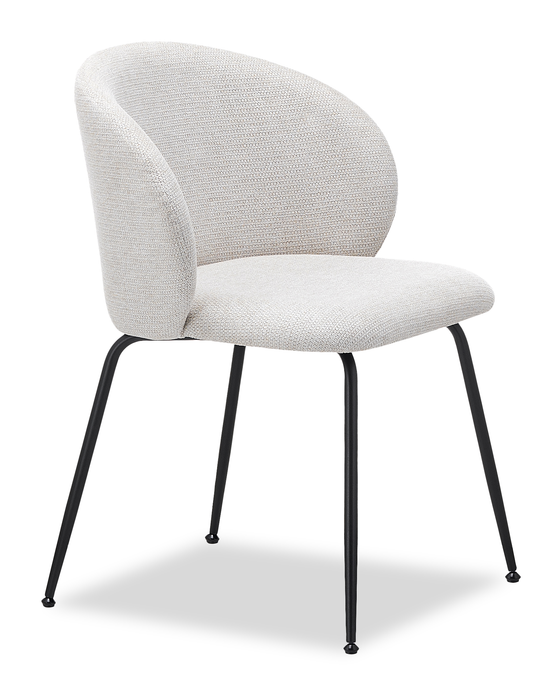Evita Dining Chair with Cushion Fabric Seat & Back, Metal – Beige