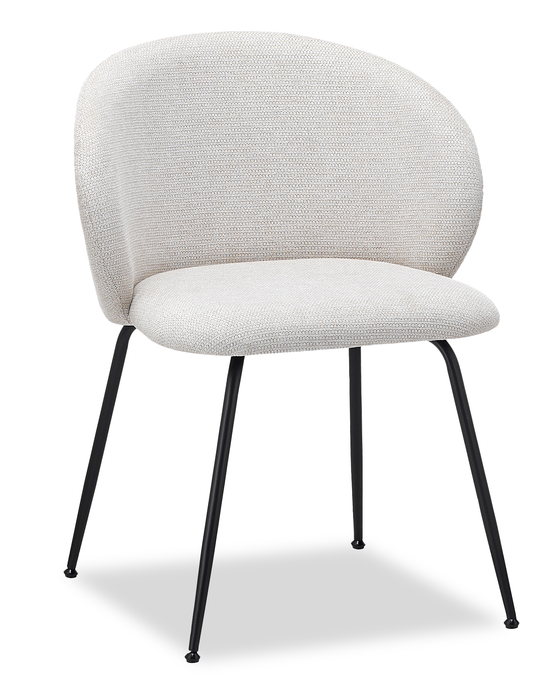 Evita Dining Chair with Cushion Fabric Seat & Back, Metal – Beige