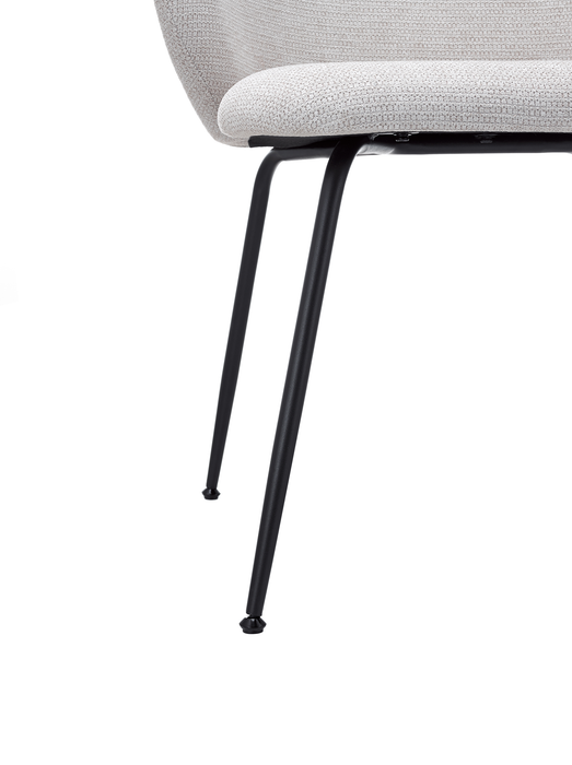 Evita Dining Chair with Cushion Fabric Seat & Back, Metal – Beige