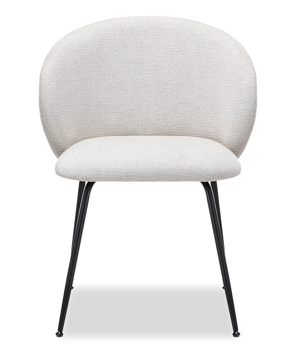 Evita Dining Chair with Cushion Fabric Seat & Back, Metal – Beige