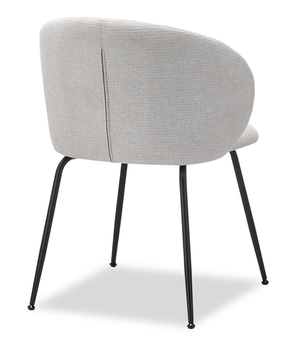 Evita Dining Chair with Cushion Fabric Seat & Back, Metal – Beige