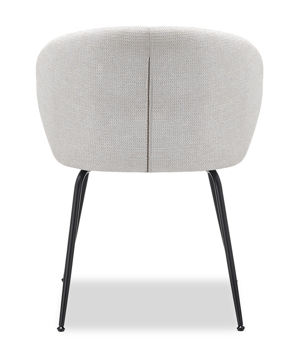 Evita Dining Chair with Cushion Fabric Seat & Back, Metal – Beige
