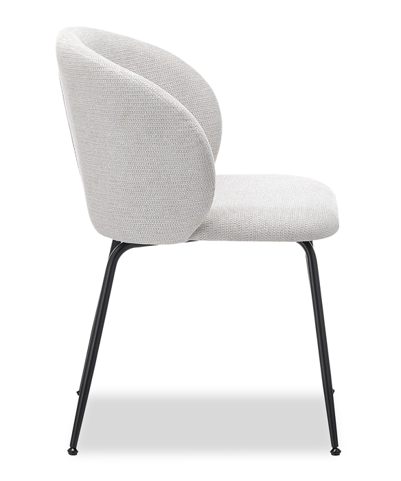Evita Dining Chair with Cushion Fabric Seat & Back, Metal – Beige
