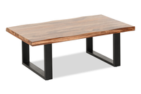 Fletcher 45” Contemporary Coffee Table with Iron Frame - Brownstone 