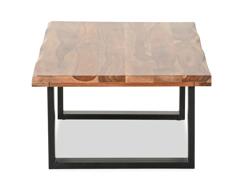 Fletcher 45” Contemporary Coffee Table with Iron Frame - Brownstone