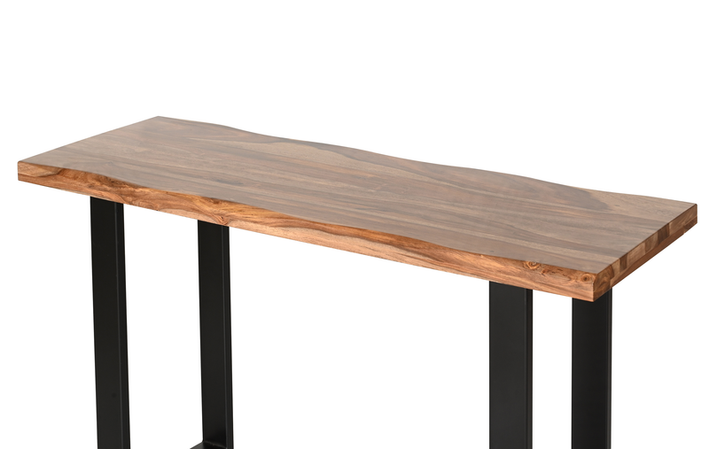 Fletcher 51” Contemporary Sofa Table with Iron Frame - Brownstone