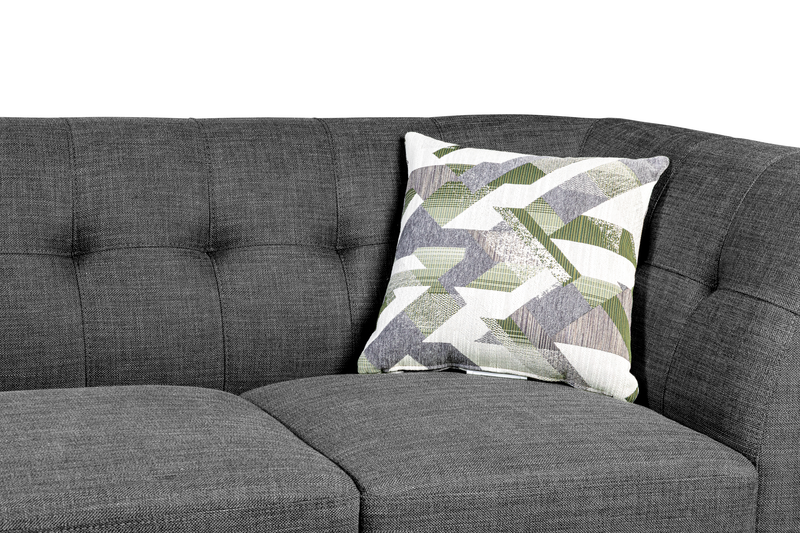 Kort & Co. Freeman 2-Piece Left-Facing Sectional with Wood Legs – Charcoal Grey