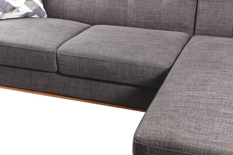 Kort & Co. Freeman 2-Piece Right-Facing Sectional with Wood Legs – Charcoal Grey