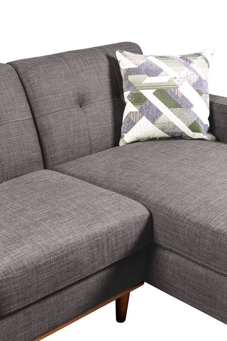 Kort & Co. Freeman 2-Piece Right-Facing Sectional with Wood Legs – Charcoal Grey