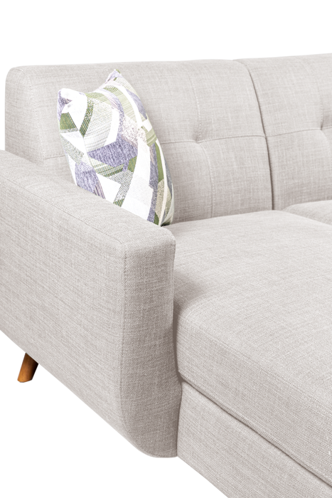 Kort & Co. Freeman 2-Piece Left-Facing Sectional with Wood Legs – Dove White