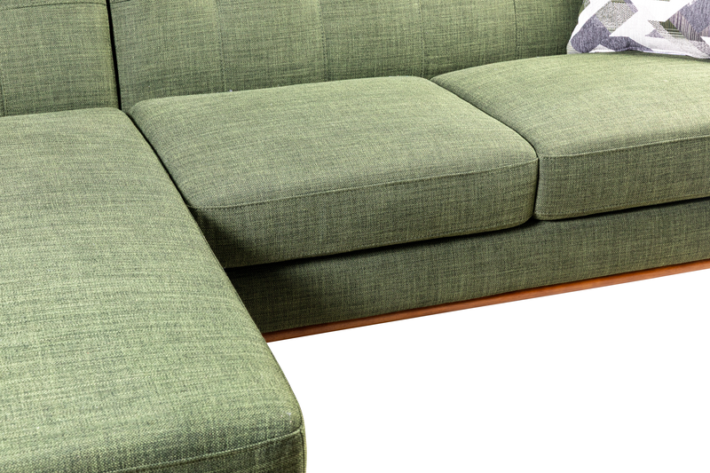 Kort & Co. Freeman 2-Piece Left-Facing Sectional with Wood Legs – Avocado Green