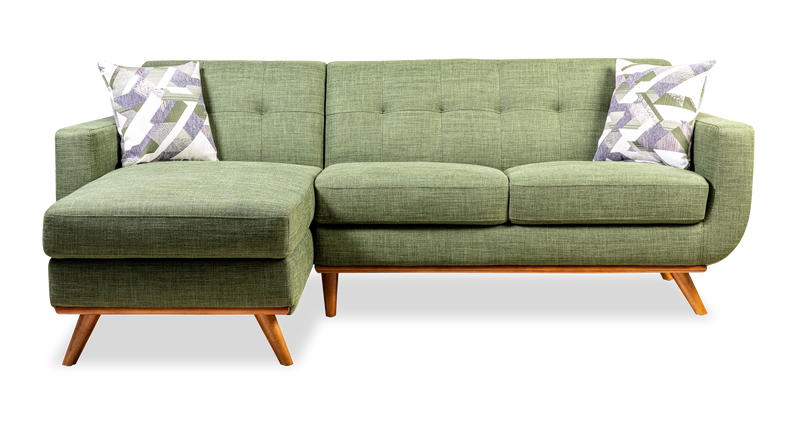 Kort & Co. Freeman 2-Piece Left-Facing Sectional with Wood Legs – Avocado Green
