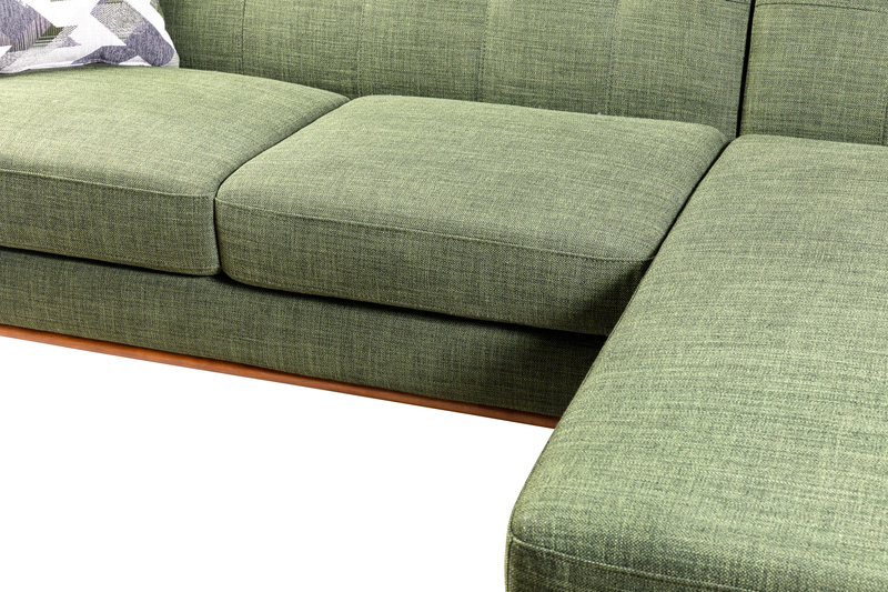 Kort & Co. Freeman 2-Piece Right-Facing Sectional with Wood Legs – Avocado Green