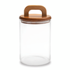 Glass 2-Piece Storage Set with Acacia Wood Lids | Ensemble de rangement 2 pièces en verre avec couvercles en acacia
