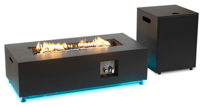 Glow Fire Pit Table, 42"W, 50,000 BTU, Propane, Built-in LED Lighting, Metal | Foyer-table à gaz propane Glow de 42 po (L) et de 50 000 BTU en métal avec éclairage à DEL intégré